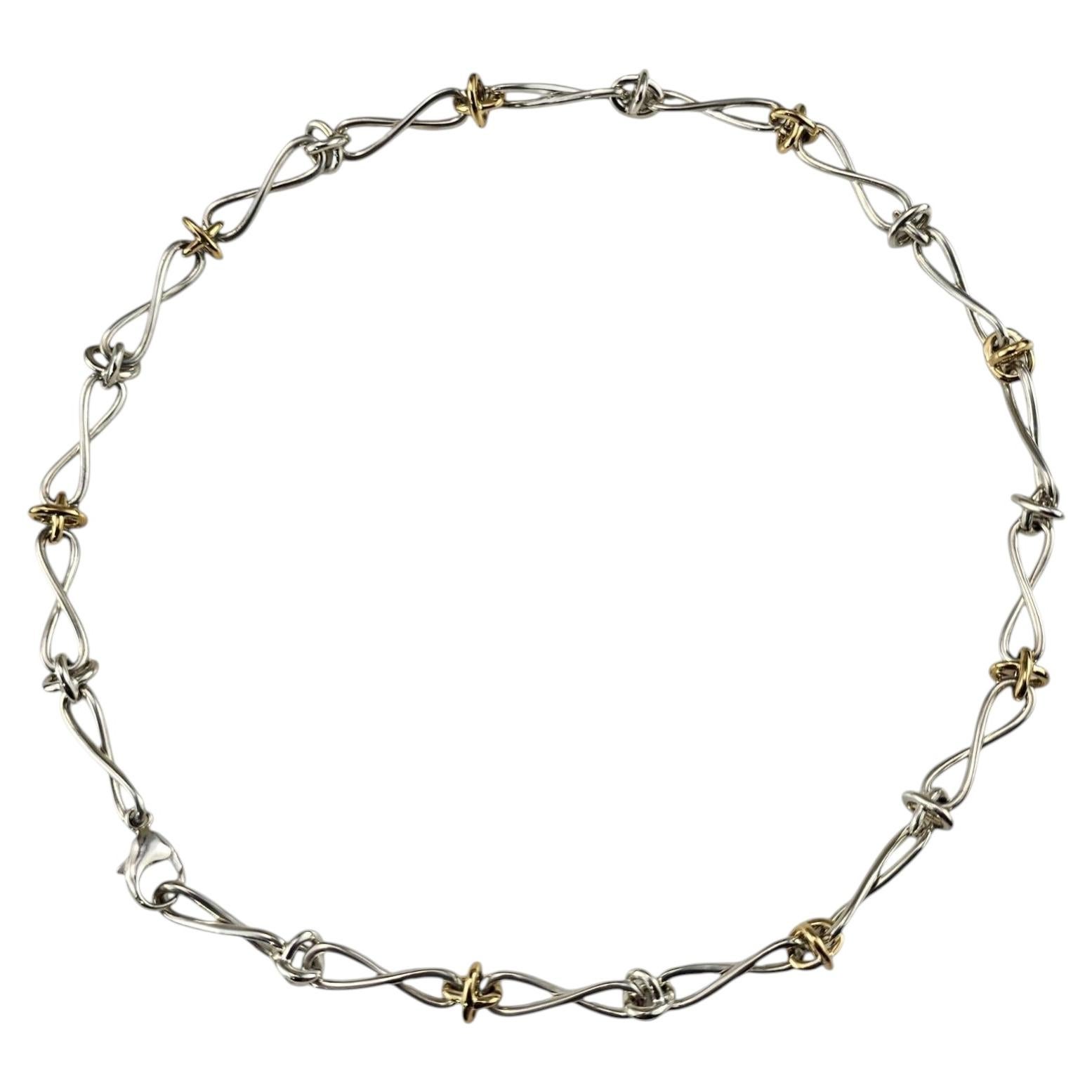 Tiffany & Co. Collier « Nœud de l'infini » en argent sterling et or 18 carats de Paloma Picasso #25599