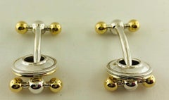 Tiffany & Co. Paloma Picasso Sterling Silver and 18 Karat Yellow Gold Cufflinks