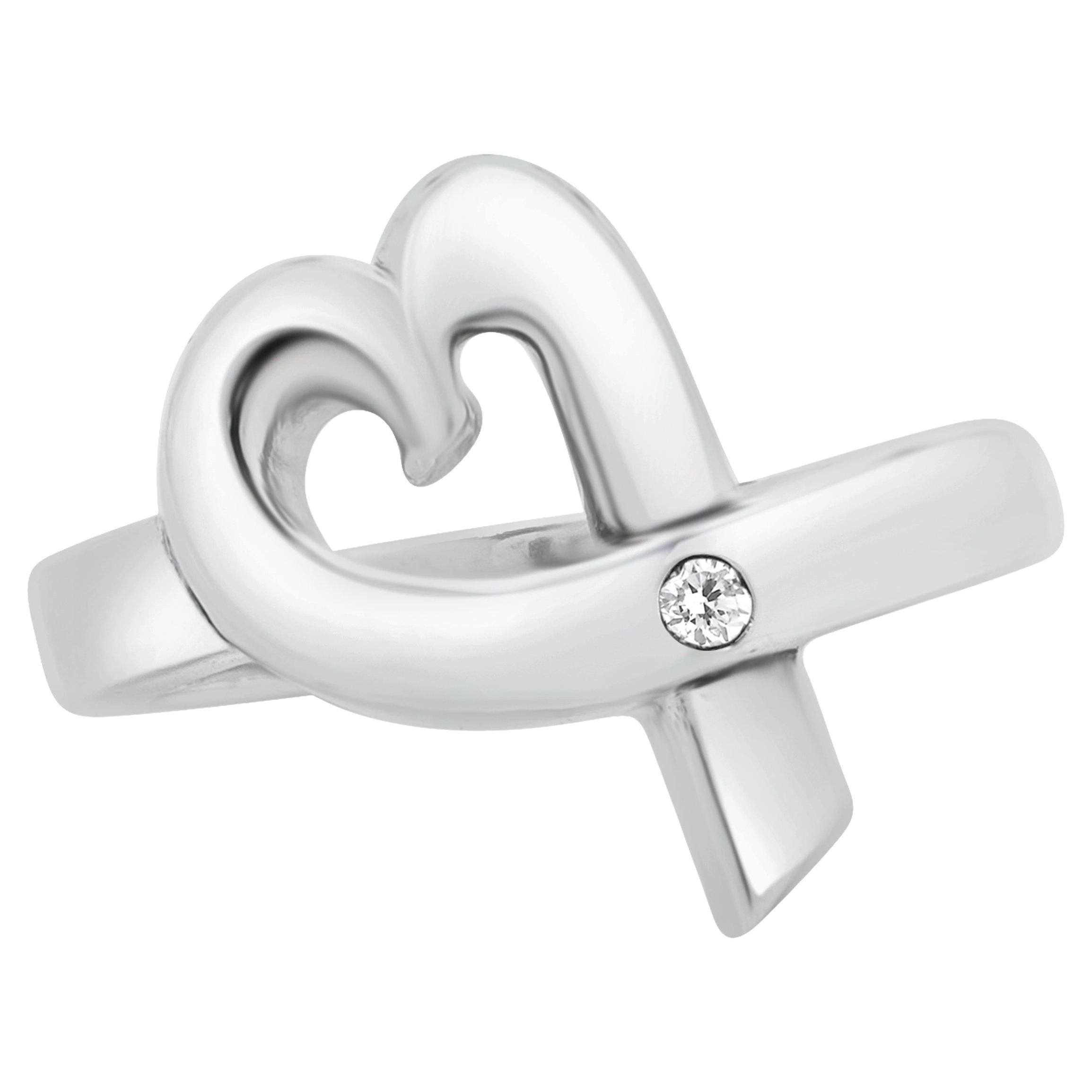 Tiffany & Co. Paloma Picasso Argent Sterling Diamant Coeur d'Amour