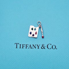 Tiffany & Co. Paloma Picasso Sterling Silver Enamel Artist Palette Charm Pendant