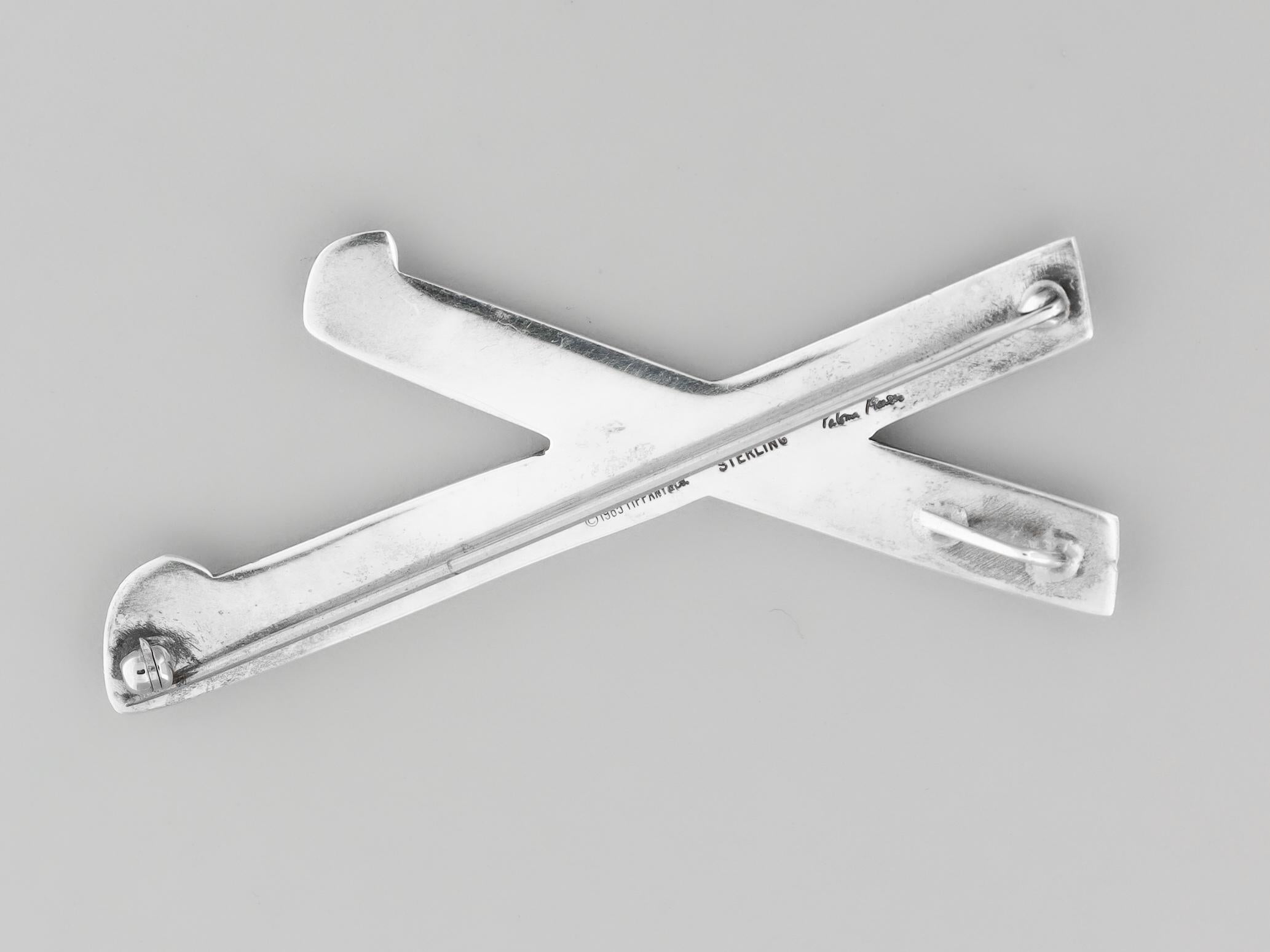 Tiffany and Co. Paloma Picasso Sterling Silver Graffiti 'X' Brooch