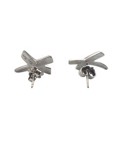 Tiffany & Co. Paloma Picasso Sterling Silver Graffiti "X" Earrings #24760