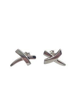 Tiffany & Co. Paloma Picasso Sterling Silver Graffiti "X" Earrings #24760