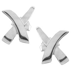 Tiffany & Co. Paloma Picasso Graffiti X-Ohrringe aus Sterlingsilber