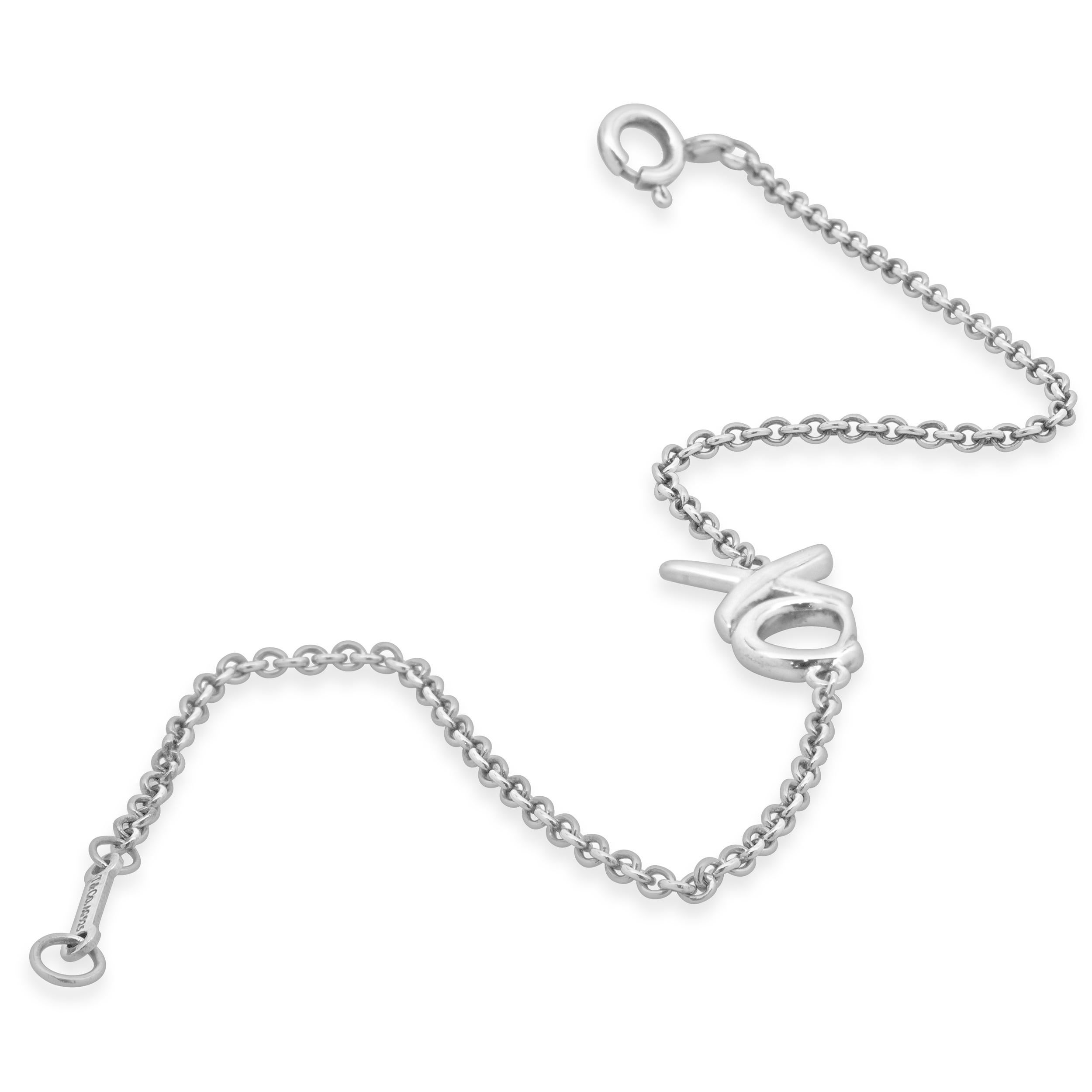 Women's or Men's Tiffany & Co. Paloma Picasso Sterling Silver Graffiti XO Bracelet For Sale