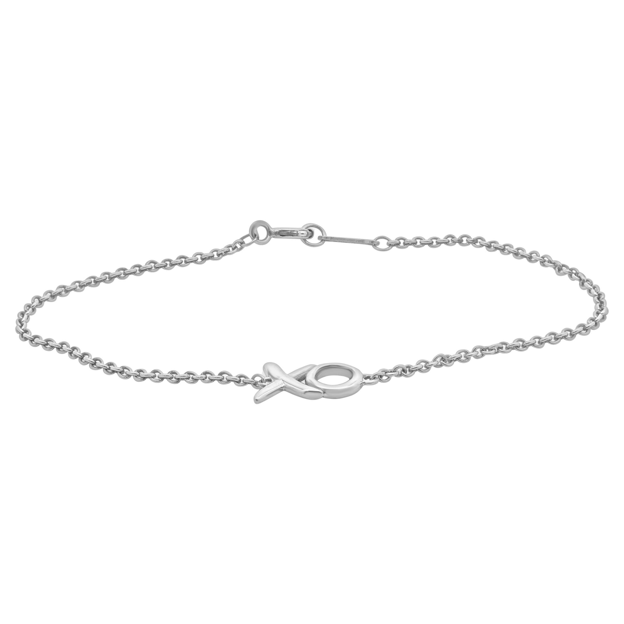 Tiffany & Co. Paloma Picasso Sterling Silver Graffiti XO Bracelet For Sale