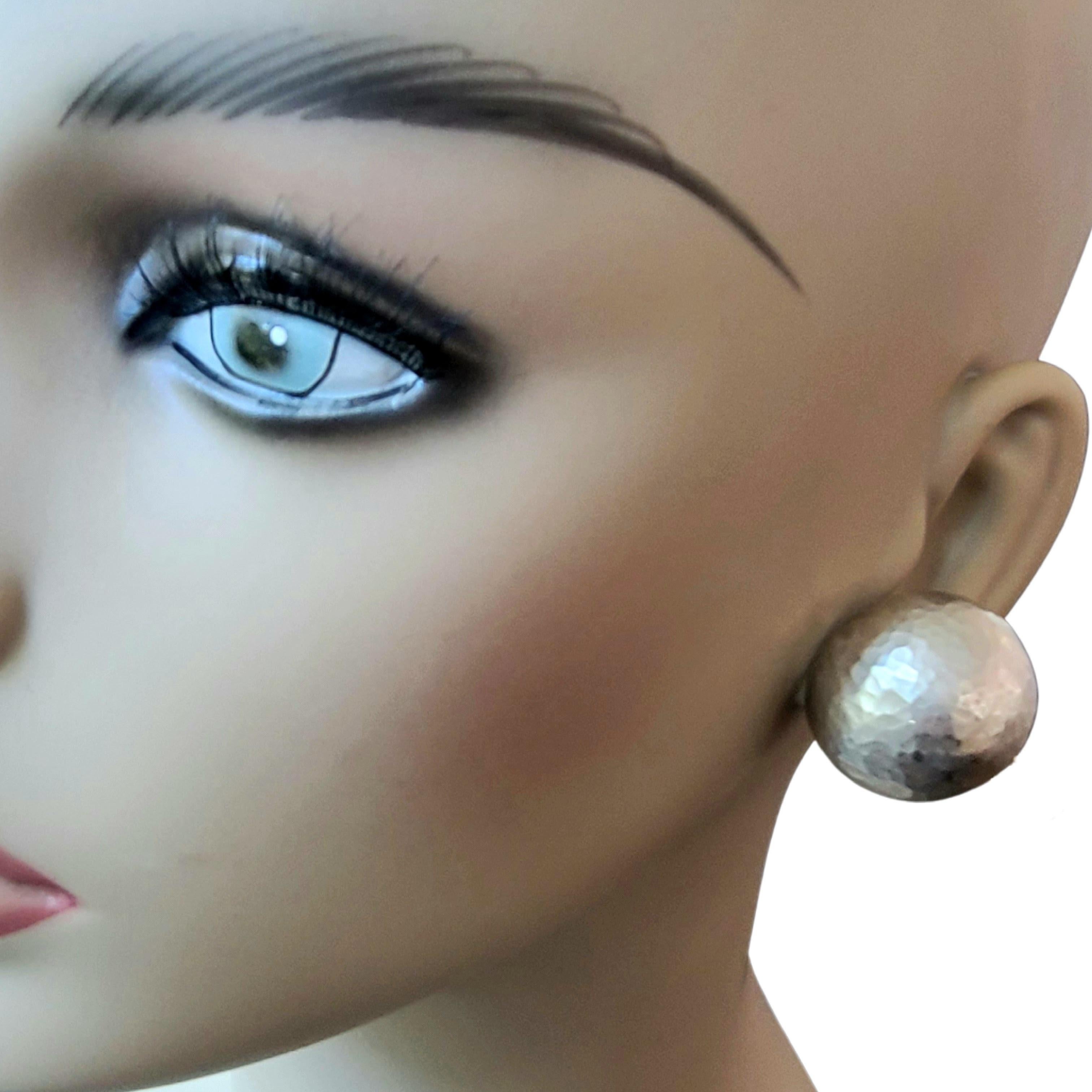 Tiffany & Co Paloma Picasso Sterling Silver Hammered Dome Earrings 1
