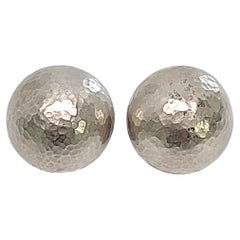 Tiffany & Co Paloma Picasso Sterling Silver Hammered Dome Earrings