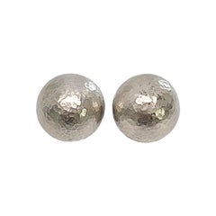 Tiffany & Co Paloma Picasso Sterling Silver Hammered Dome Earrings