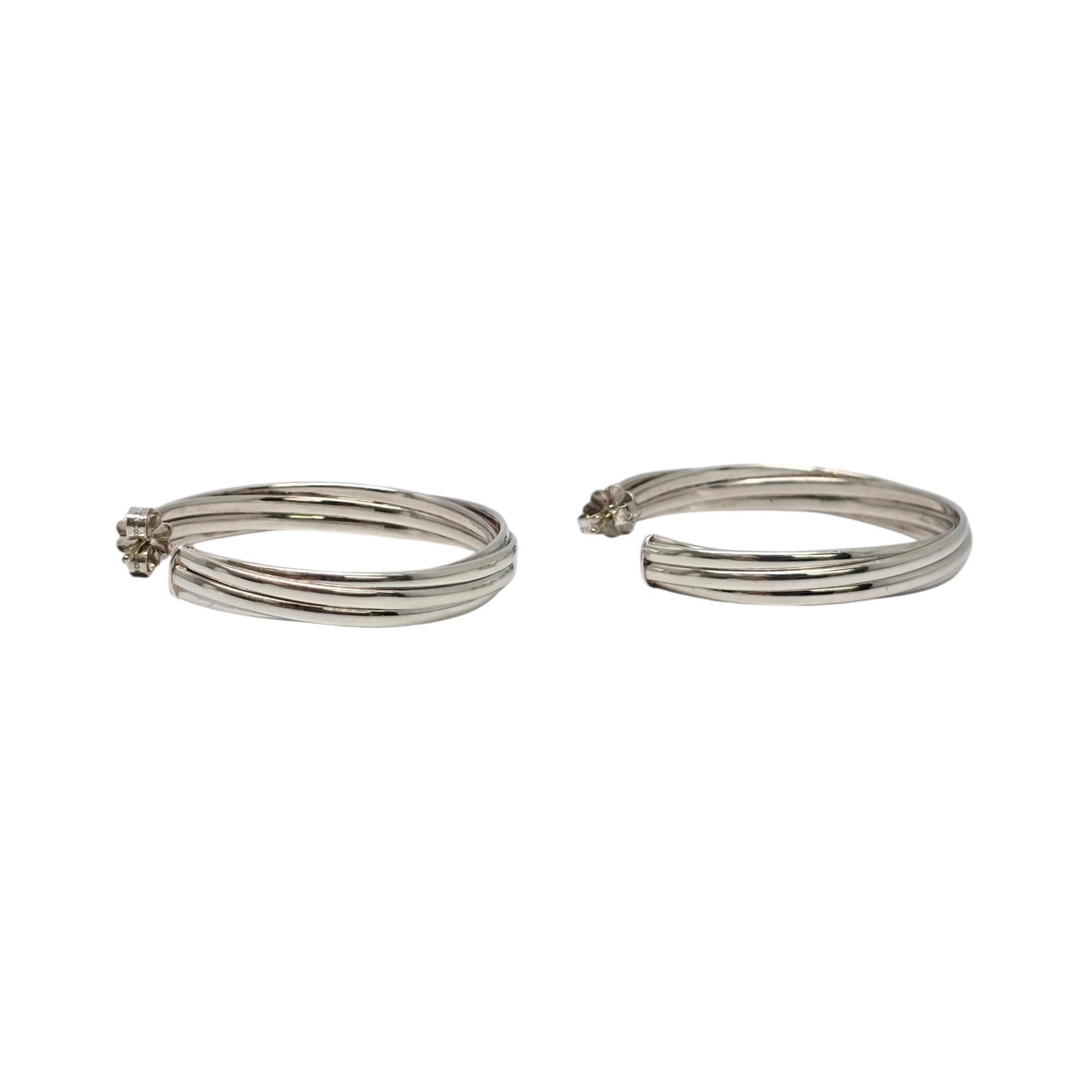 Tiffany & Co Paloma Picasso Sterlingsilber Große Melody Hoops 38mm #20805, Tiffany & Co im Zustand „Gut“ im Angebot in Washington Depot, CT