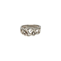 Tiffany & Co Paloma Picasso Sterling Silver Loving Hearts Band Ring Size 7 20802