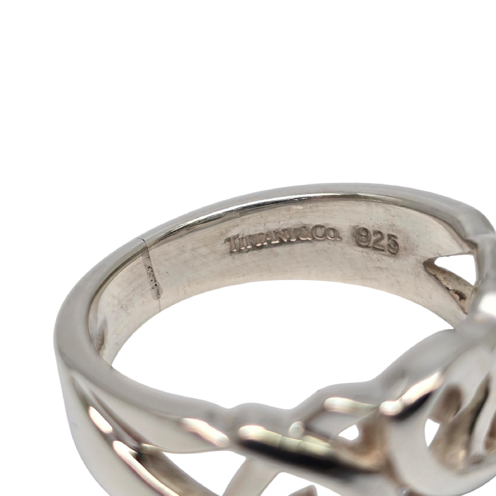 Tiffany & Co Paloma Picasso Sterling Silver Loving Hearts Band Ring Size 7 20802 For Sale 3