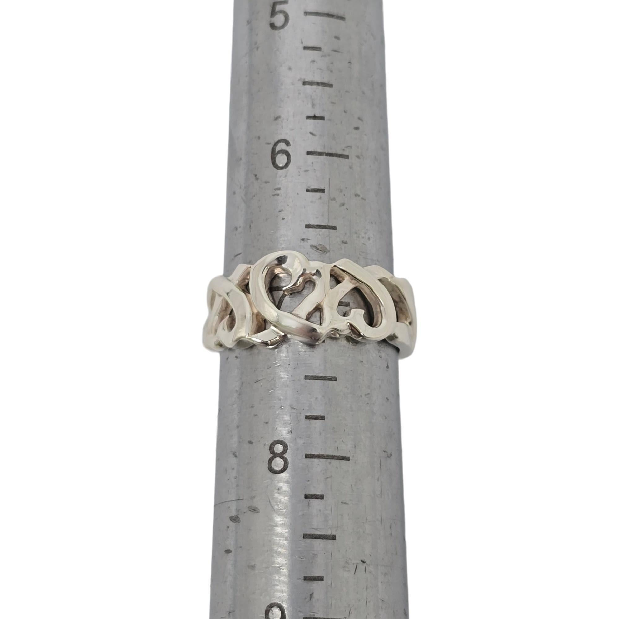 Tiffany & Co Paloma Picasso Sterling Silver Loving Hearts Band Ring Size 7 20802 For Sale 5