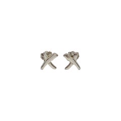 Tiffany & Co Paloma Picasso Sterling Silver Mini Graffiti X Earrings #25467