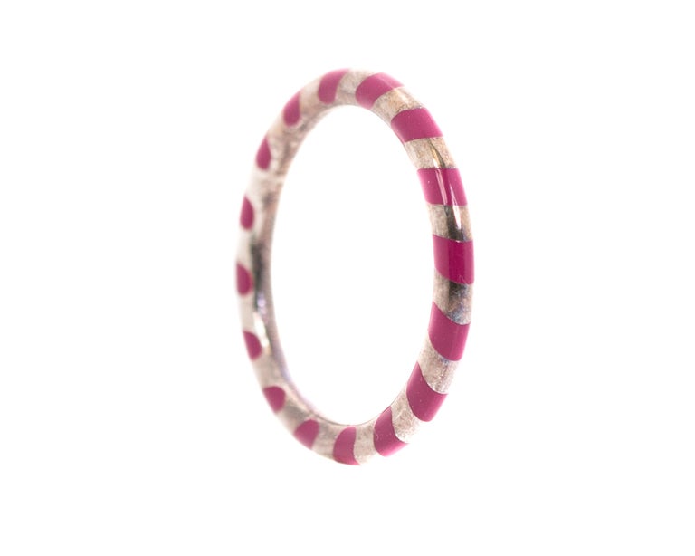 Tiffany and Co. Paloma Picasso Sterling Silver, Red Enamel Candy Cane