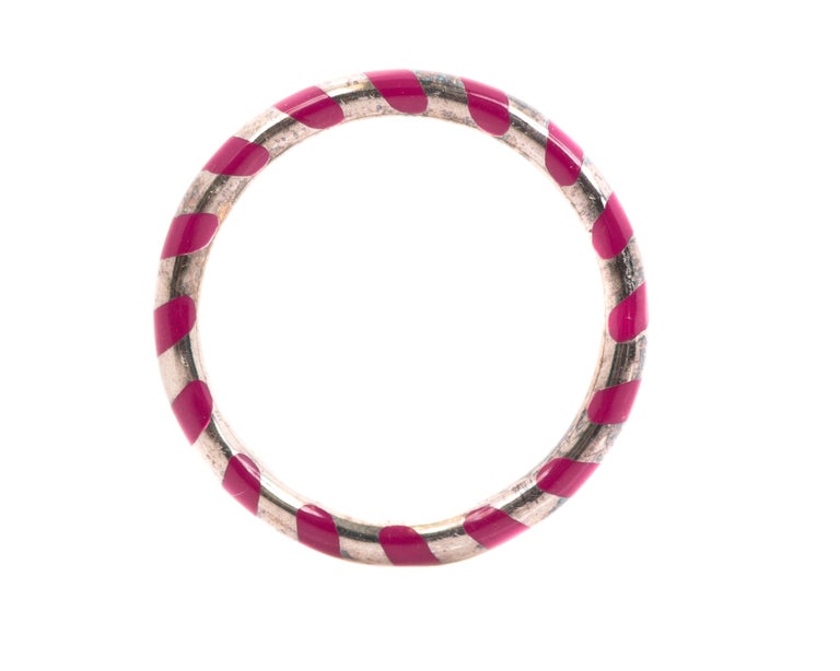 Tiffany and Co. Paloma Picasso Sterling Silver, Red Enamel Candy Cane