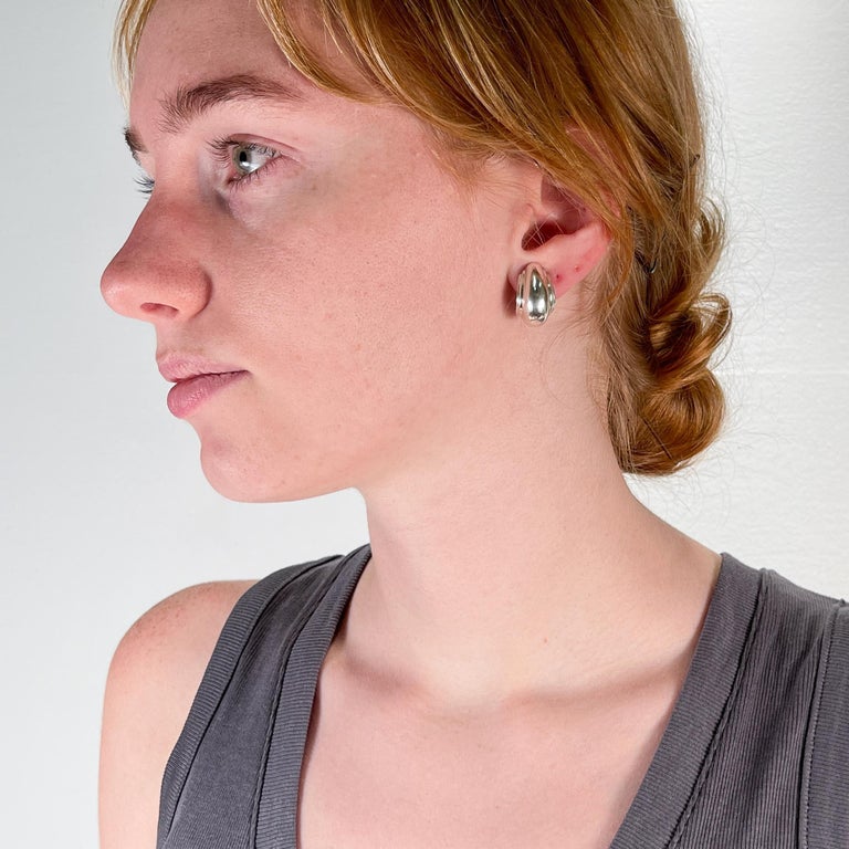 Tiffany And Co Paloma Picasso Sterling Silver Shell Shaped Clip On Earrings At 1stdibs