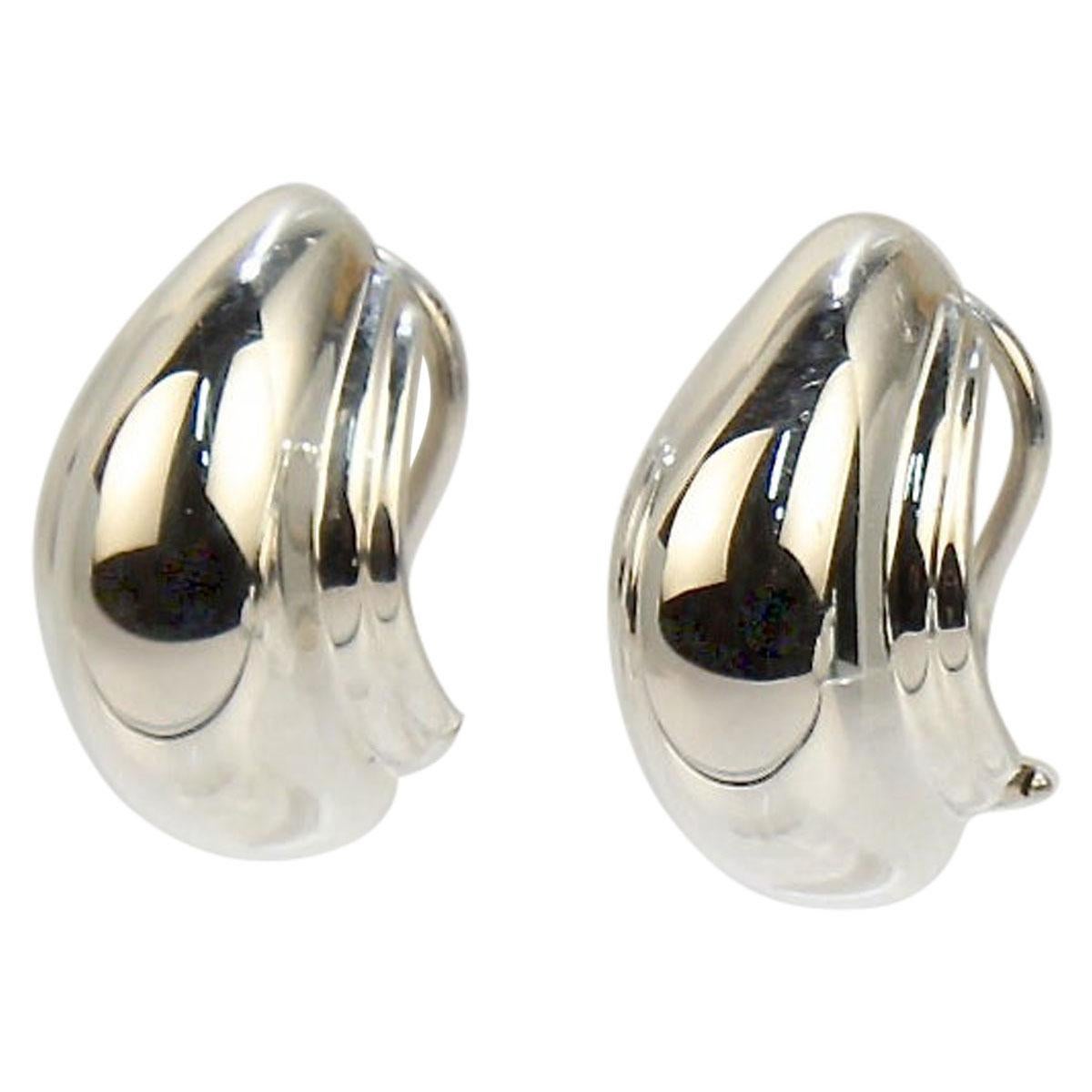 Tiffany & Co. Paloma Picasso Sterling Silver Shell Shaped Clip-On Earrings