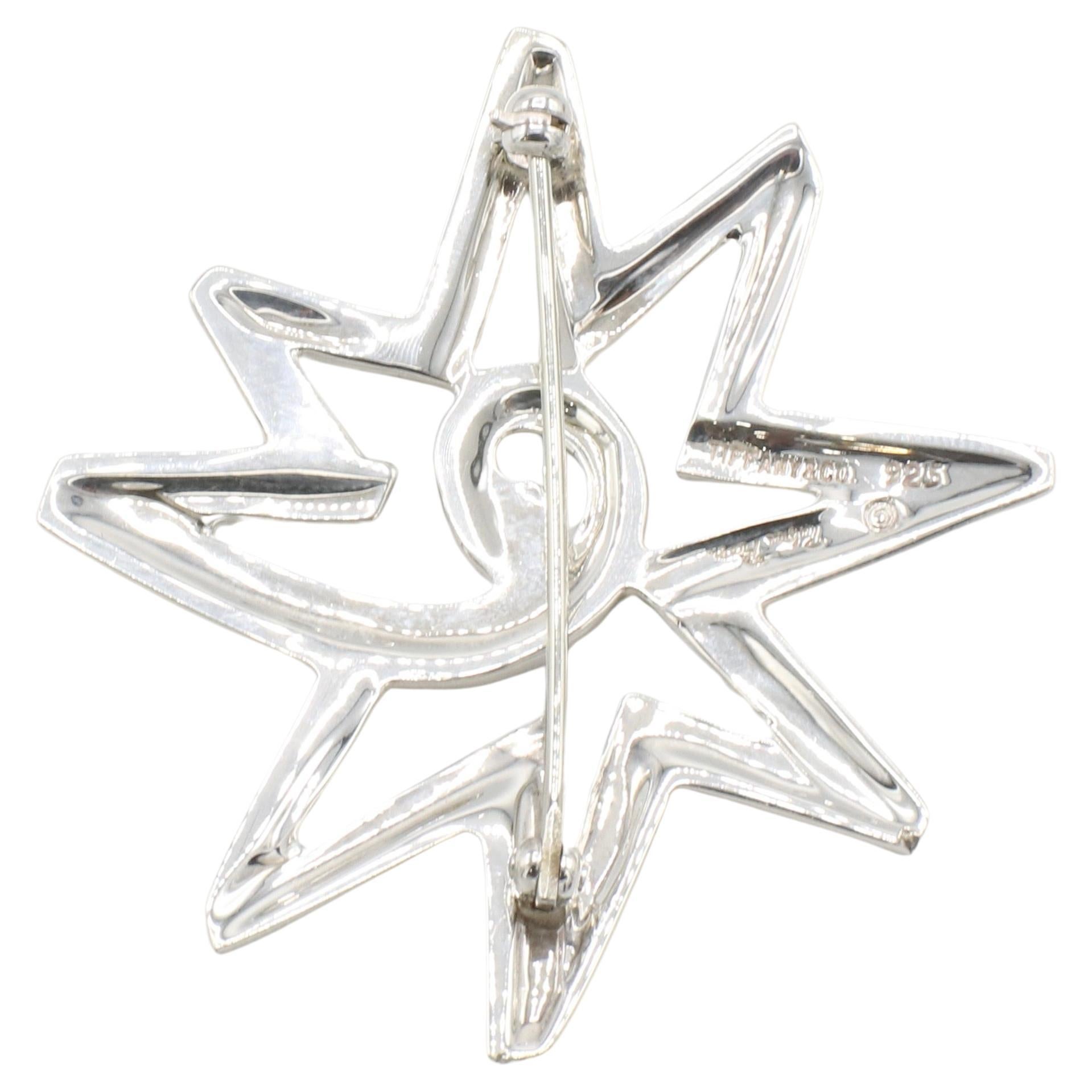 Tiffany & Co. Paloma Picasso Sterling Silver Star Pin Brooch  In Excellent Condition For Sale In  Baltimore, MD