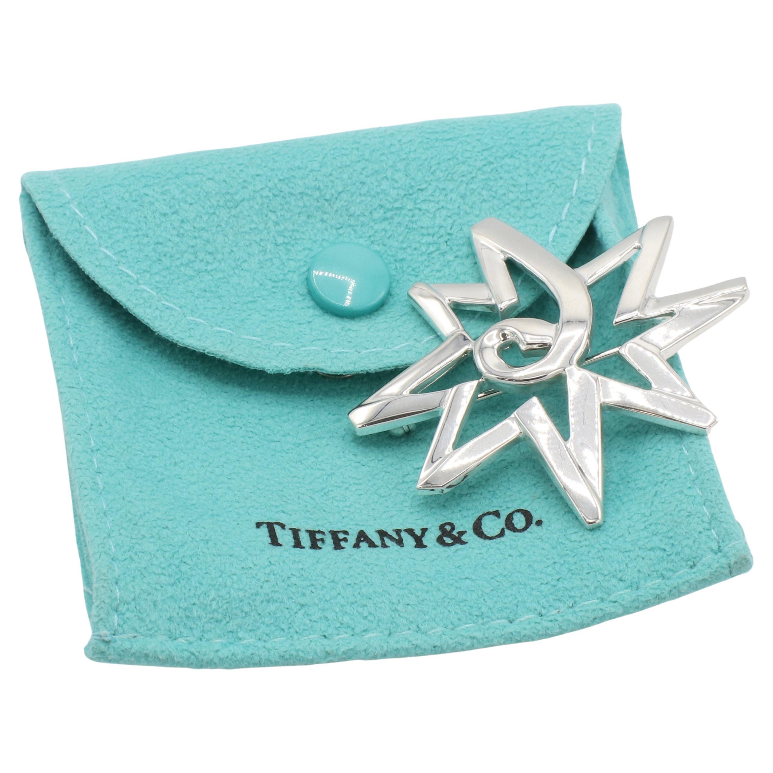 Tiffany & Co. Paloma Picasso Sterling Silver Star Pin Brooch  For Sale