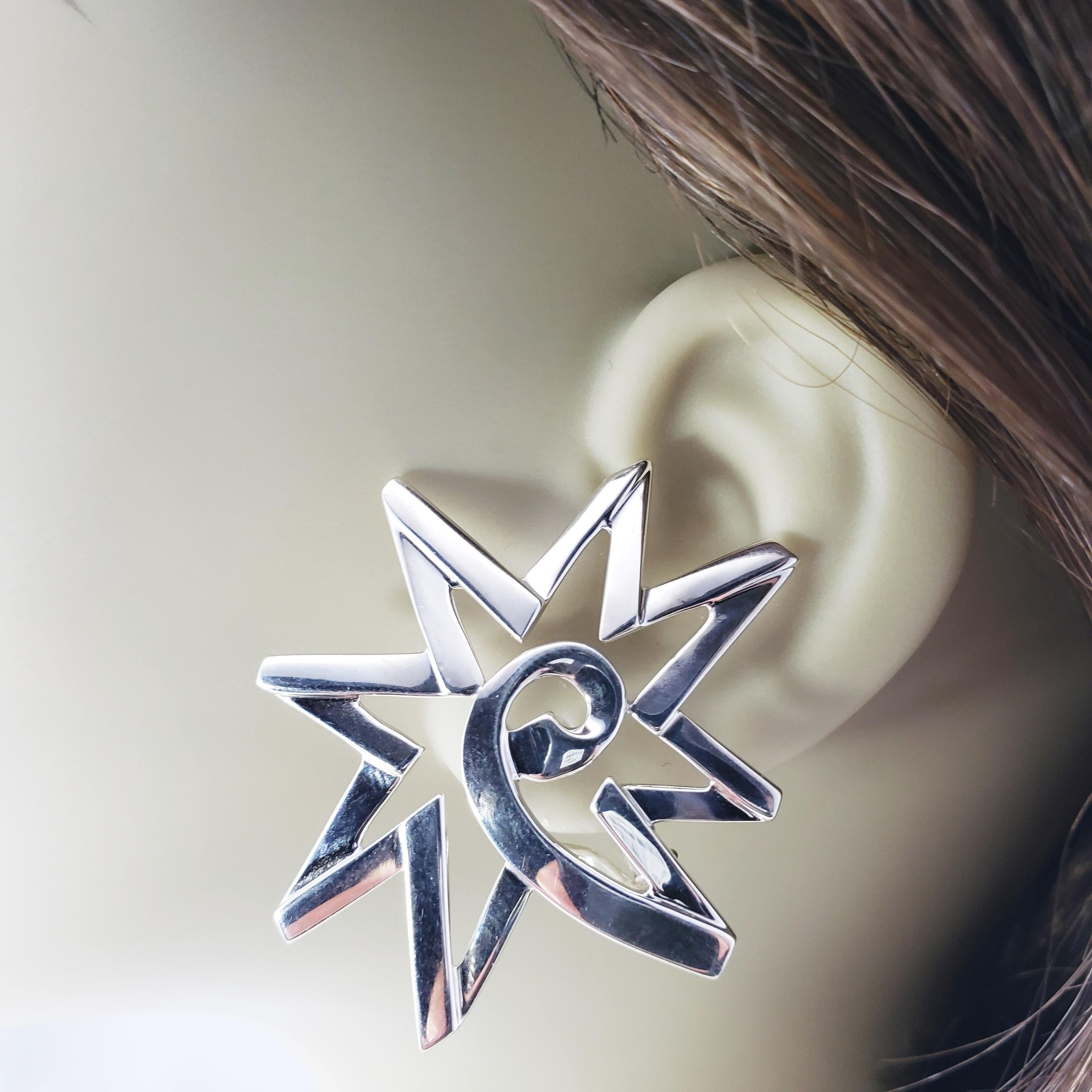 Tiffany & Co. Paloma Picasso Sterling Silver Starburst Earrings 2