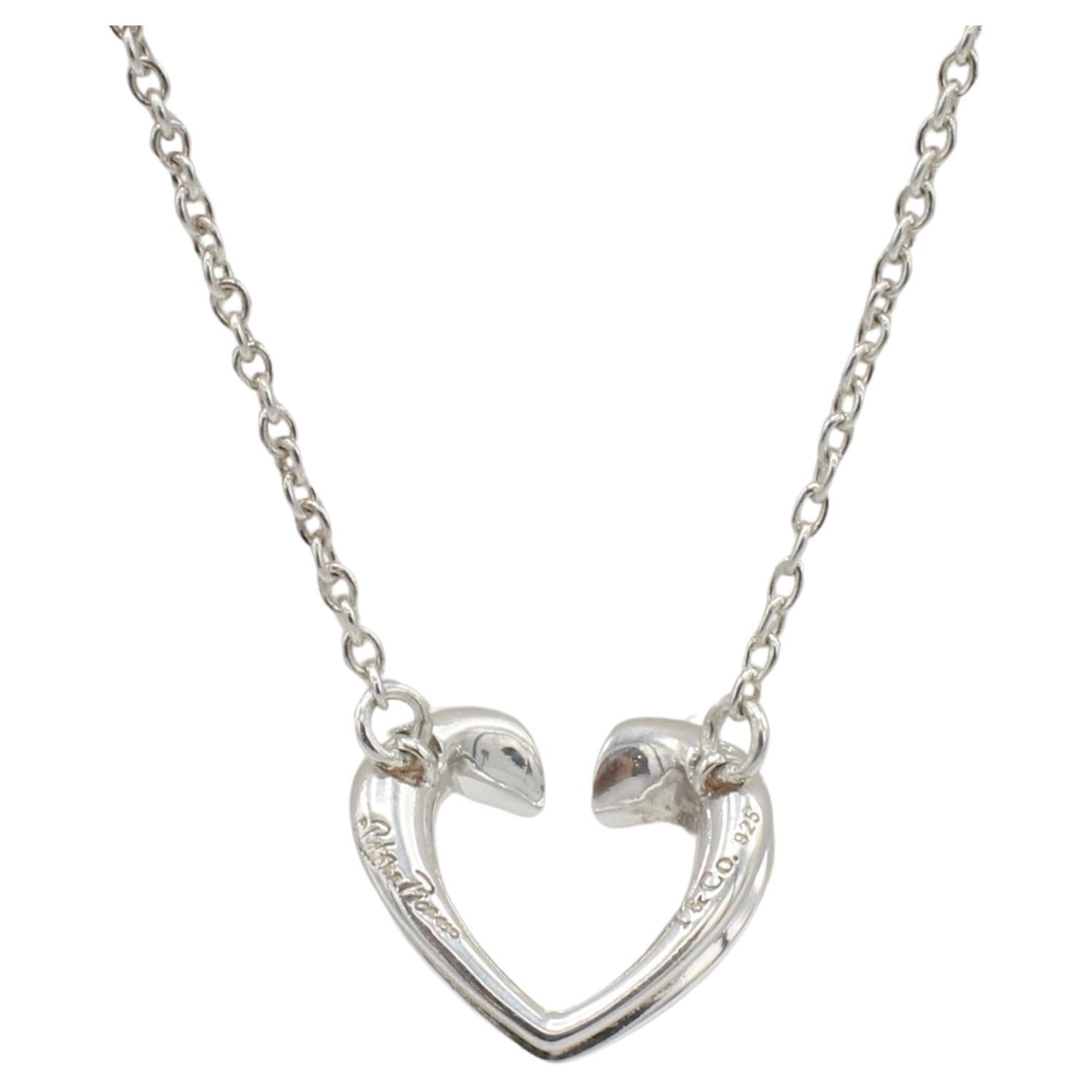 Modern Tiffany & Co. Paloma Picasso Sterling Silver Tenderness Heart Pendant Necklace  For Sale