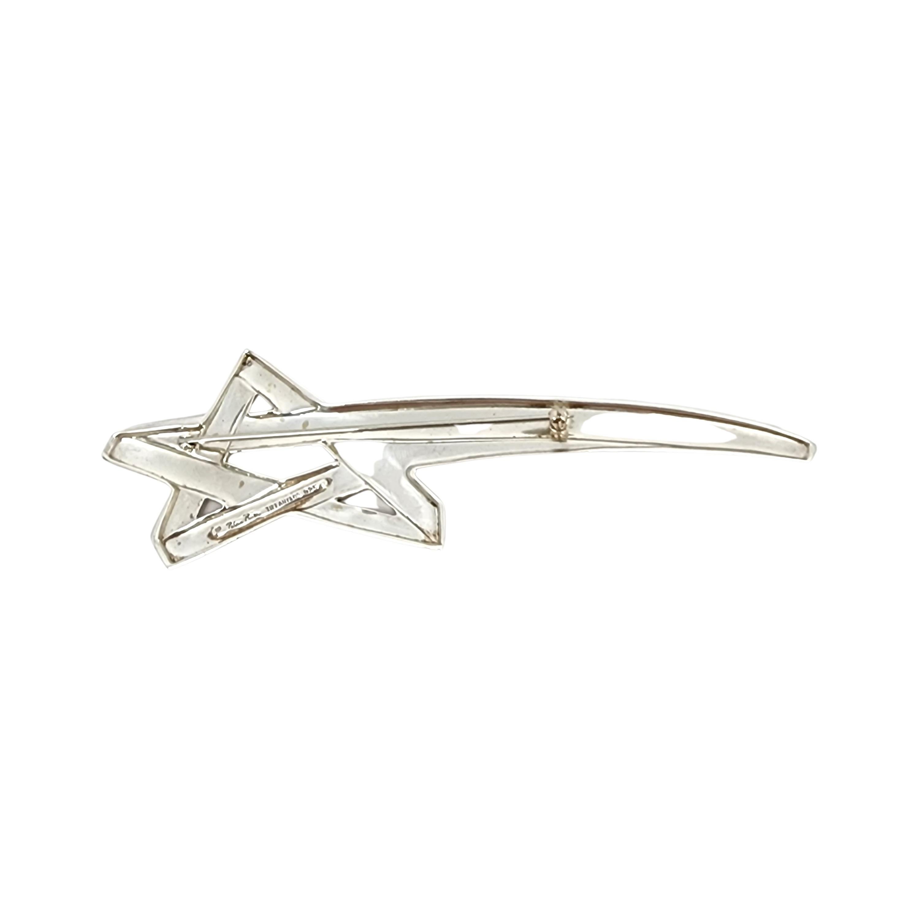 Paloma Picasso sterling silver shooting star pin for Tiffany & Co.

Paloma Picasso's shooting star design in the extra large size. Does not include Tiffany & Co box or pouch.

Measures approx 4 1/2