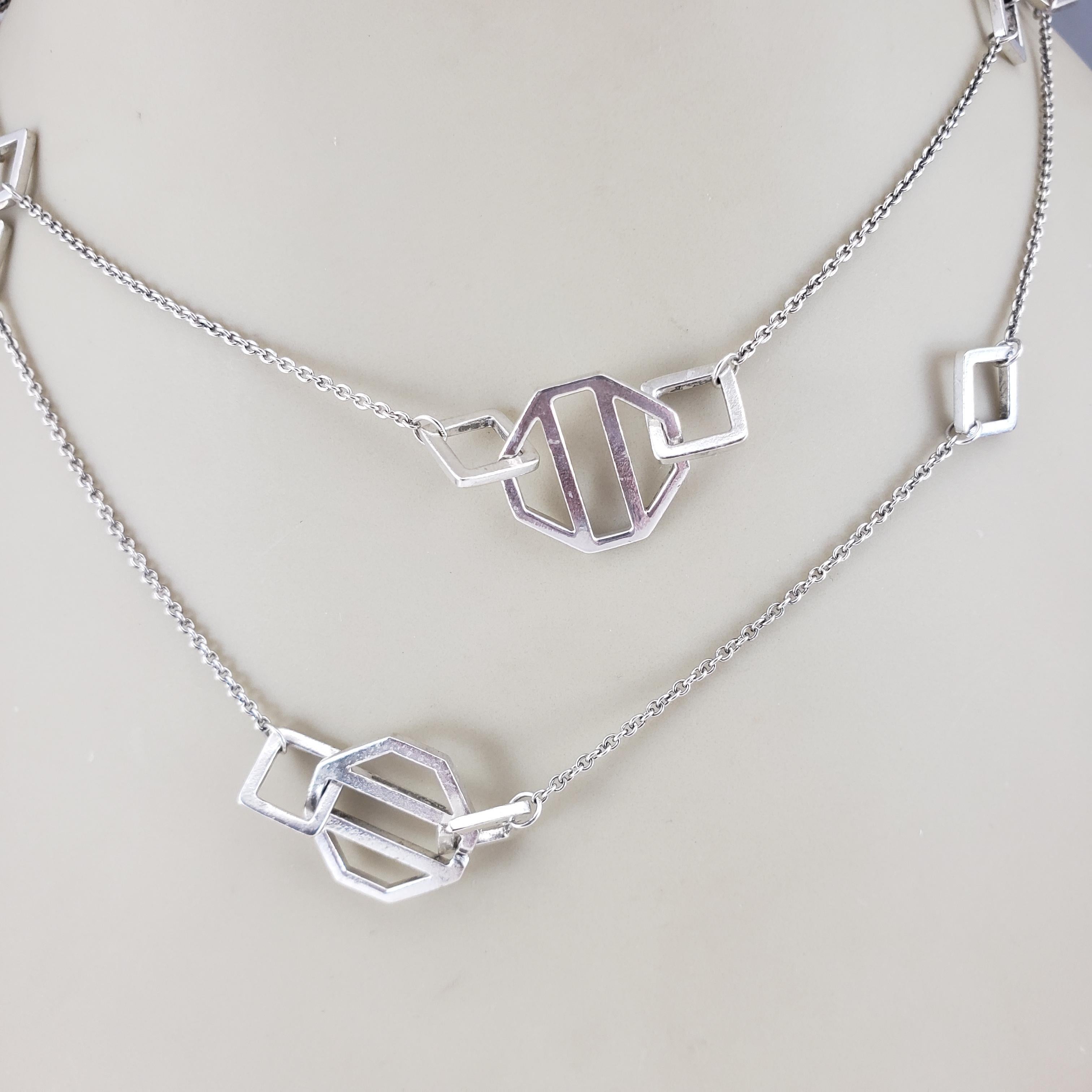 Tiffany & Co. Paloma Picasso Sterling Silver Zellige Necklace with Box#22958 For Sale 3
