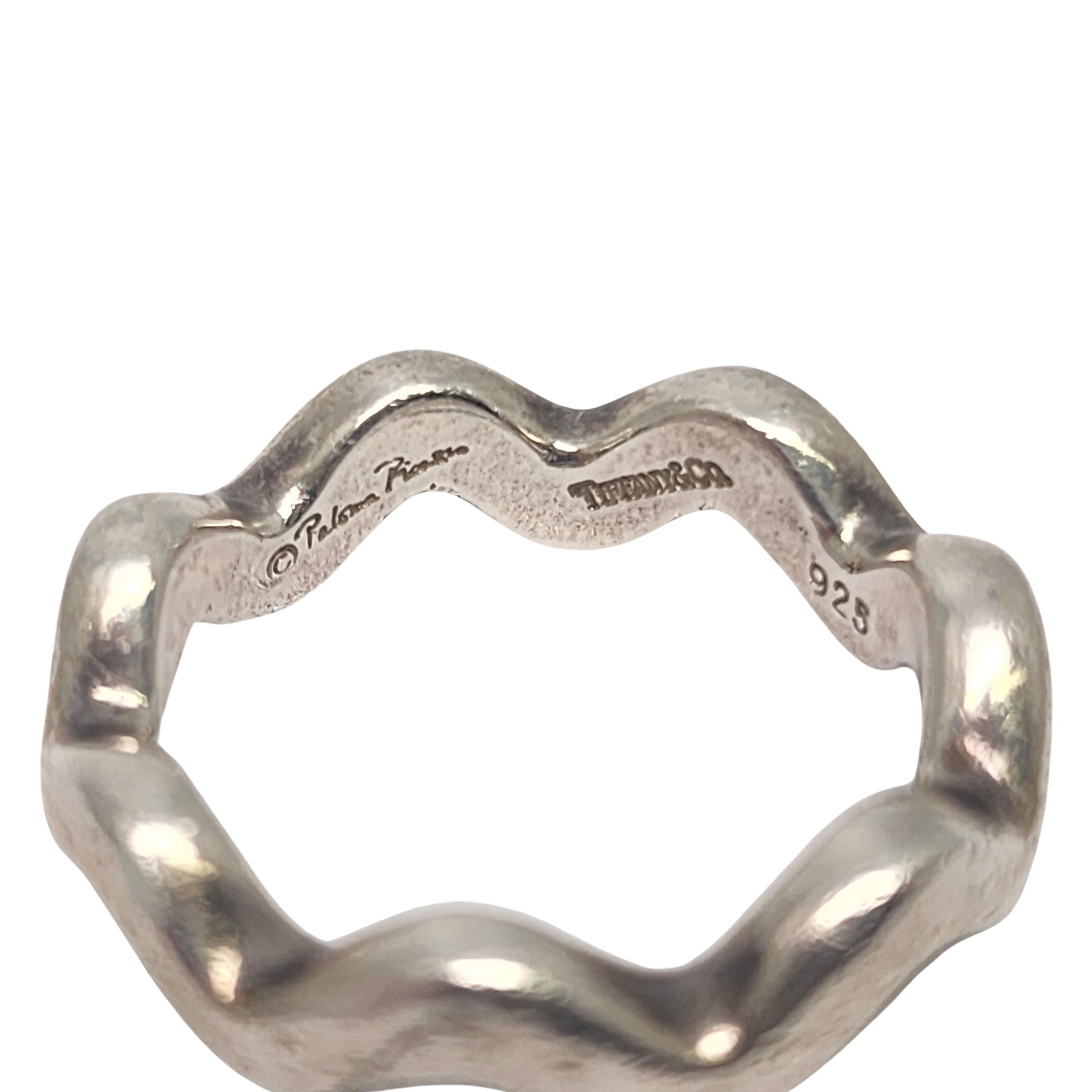 Tiffany & Co Paloma Picasso Sterling Silver Zig Zag Band Ring Size 5 3/4 #17358 1