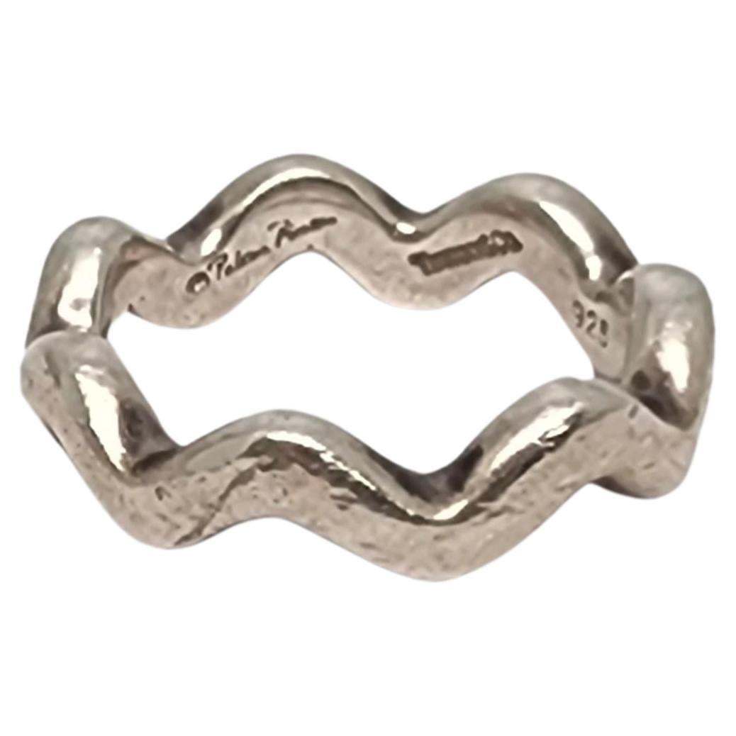 Paloma Picasso for Tiffany & Co Sterling Silver Zig Zag Band Ring Size 5 3/4 #17358