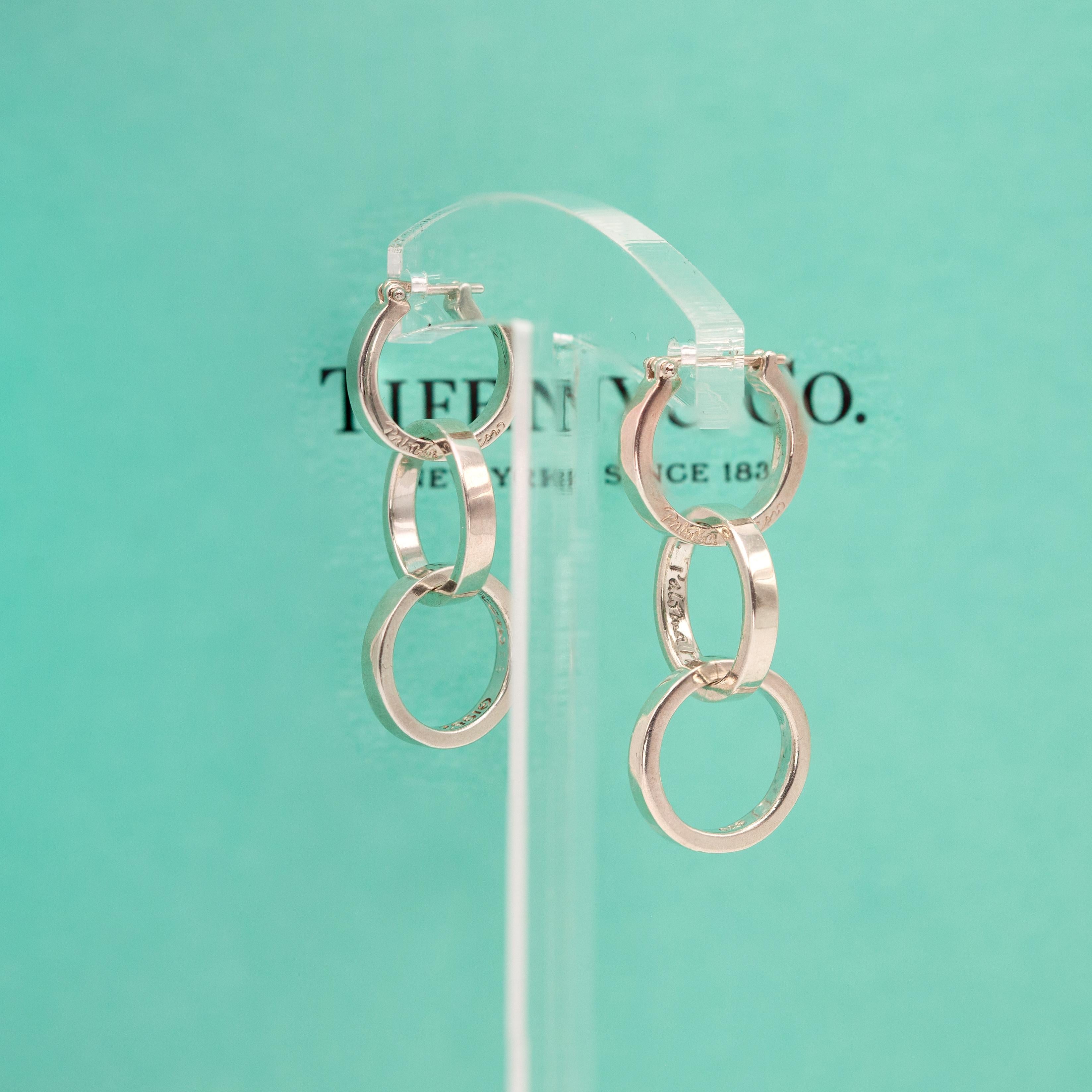 Donna Tiffany & Co. Paloma Picasso - Orecchini a goccia con triplo cerchio in sterling in vendita