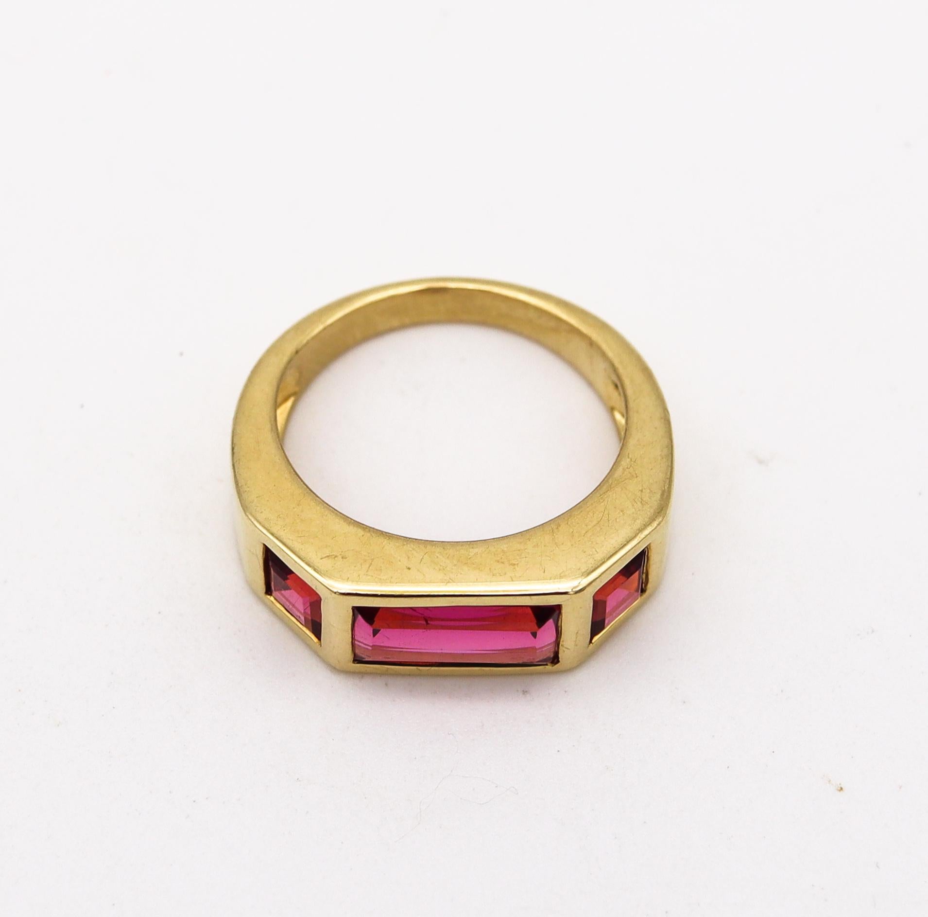 Tiffany & Co Paloma Picasso Studio Geometric Ring 18Kt Gold 4.34 Cts Tourmalines In Excellent Condition In Miami, FL