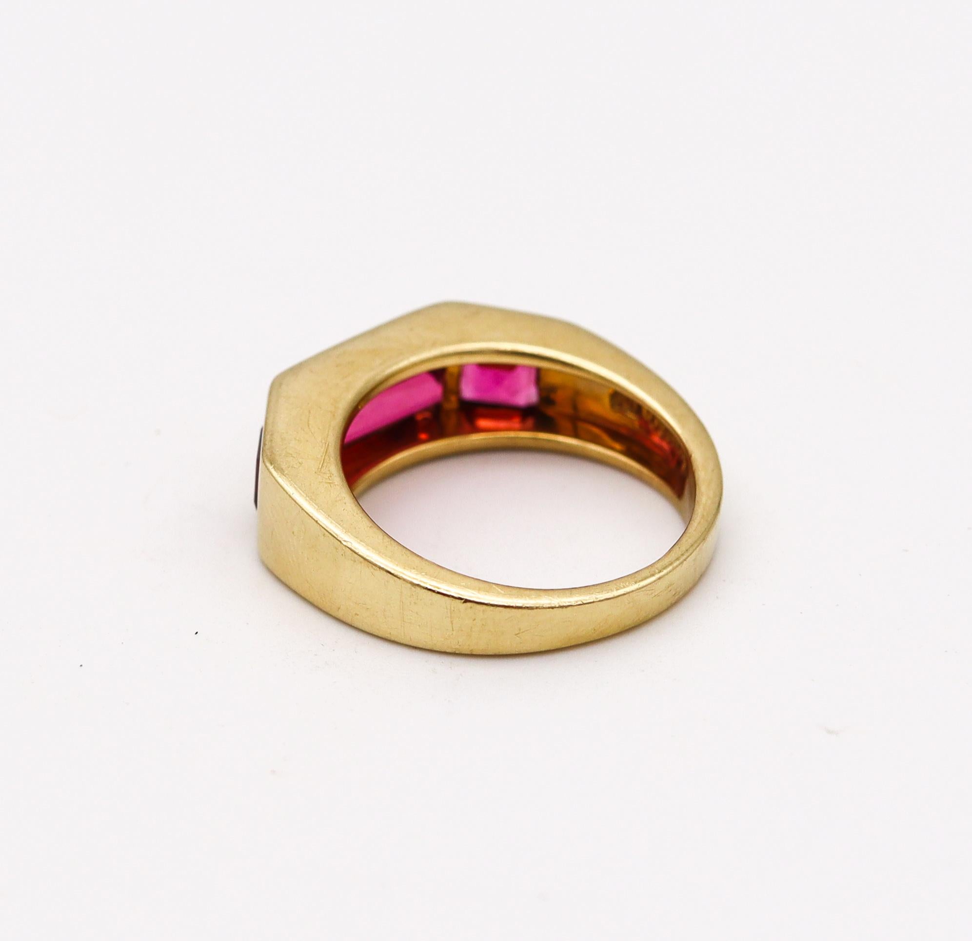 Tiffany & Co Paloma Picasso Studio Geometric Ring 18Kt Gold 4.34 Cts Tourmalines 1