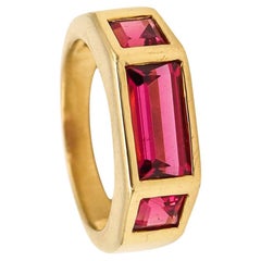 Vintage Tiffany & Co Paloma Picasso Studio Geometric Ring in 18Kt Gold With Tourmalines