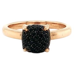 Tiffany & Co. Paloma Picasso Sugar Stacks Black Spinel 18k Rose Gold Ring Size 4