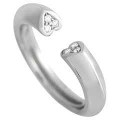 Tiffany & Co. Paloma Picasso Bague « Tenderness Heart » en or blanc 18 carats et diamants de 0,10 carat