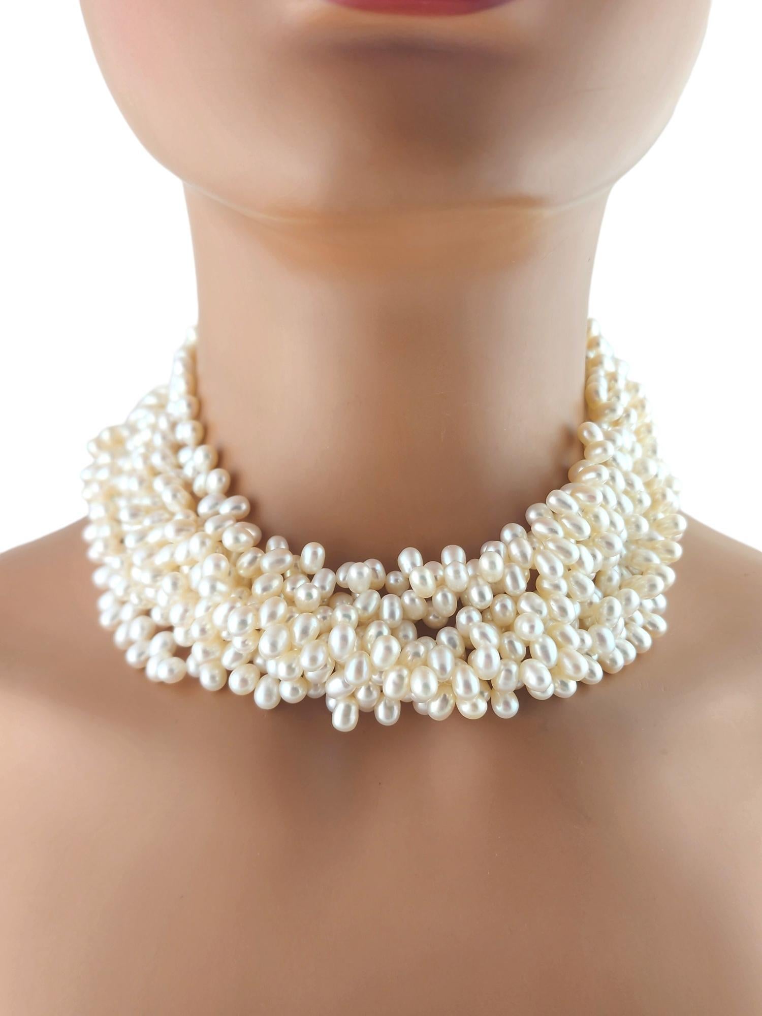Tiffany & Co Paloma Picasso Torsade Sterling  8 Strand Pearl Necklace #19093 2