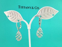 Tiffany & Co Paloma Picasso Venezia Luce Diamond Swirl Drop Earrings 18k WG