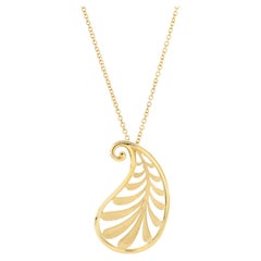 Tiffany & Co. Paloma Picasso Villa Palm Leaf Pendant Necklace 18k Yellow Gold