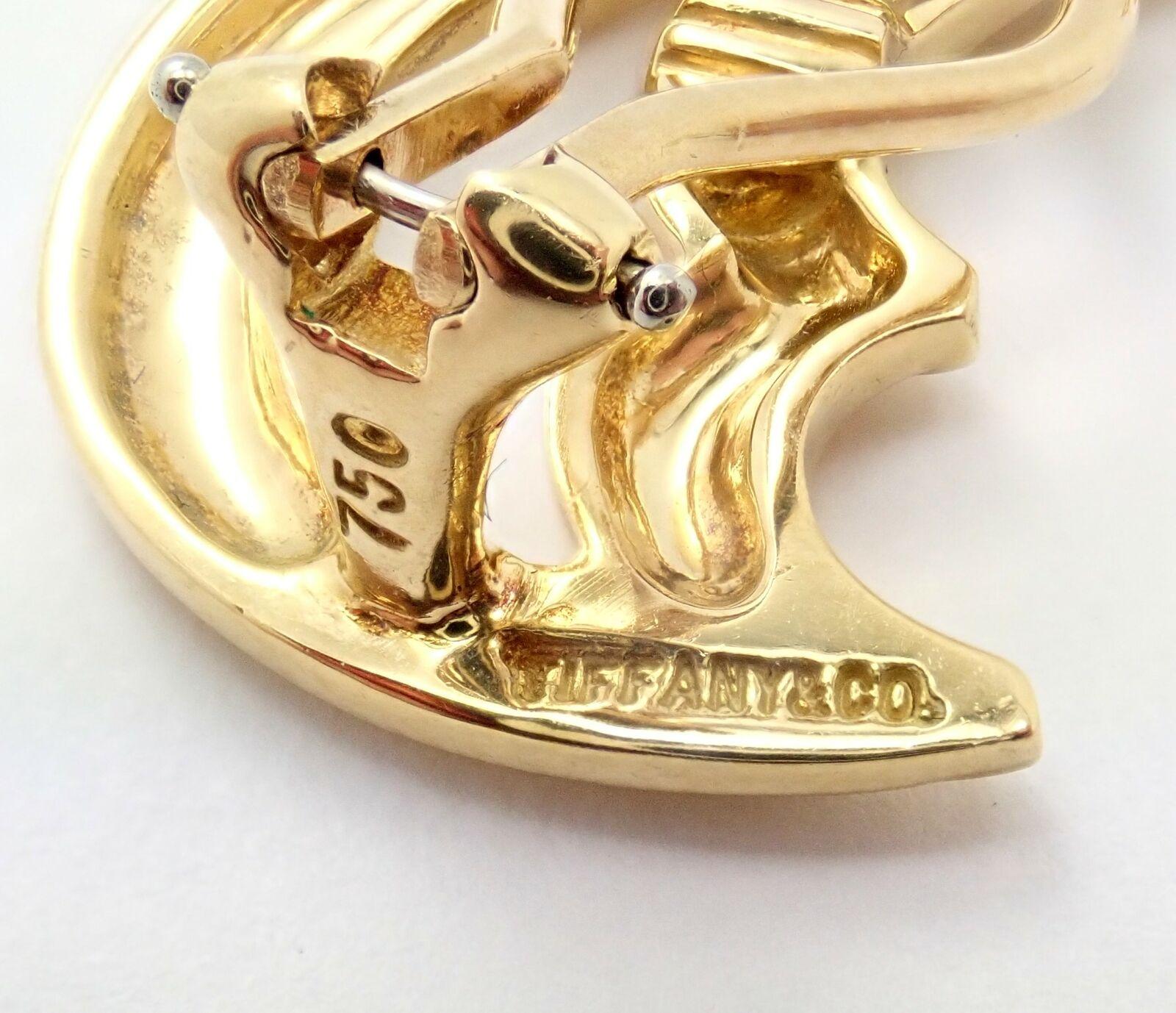 Tiffany & Co. Paloma Picasso: Vintage-Ohrringe, Halbmond, Großes Gelbgold im Angebot 1