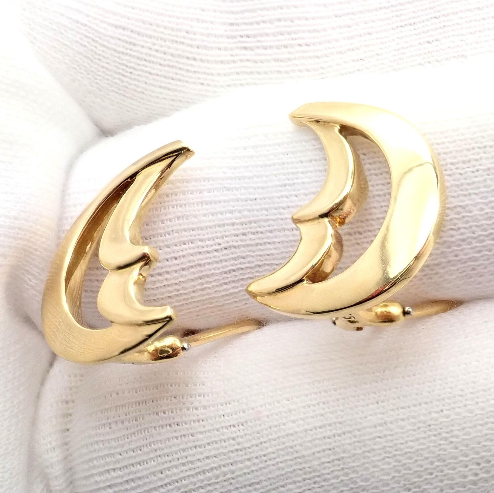 Tiffany & Co. Paloma Picasso Vintage Crescent Moon Large Yellow Gold Earrings For Sale 1