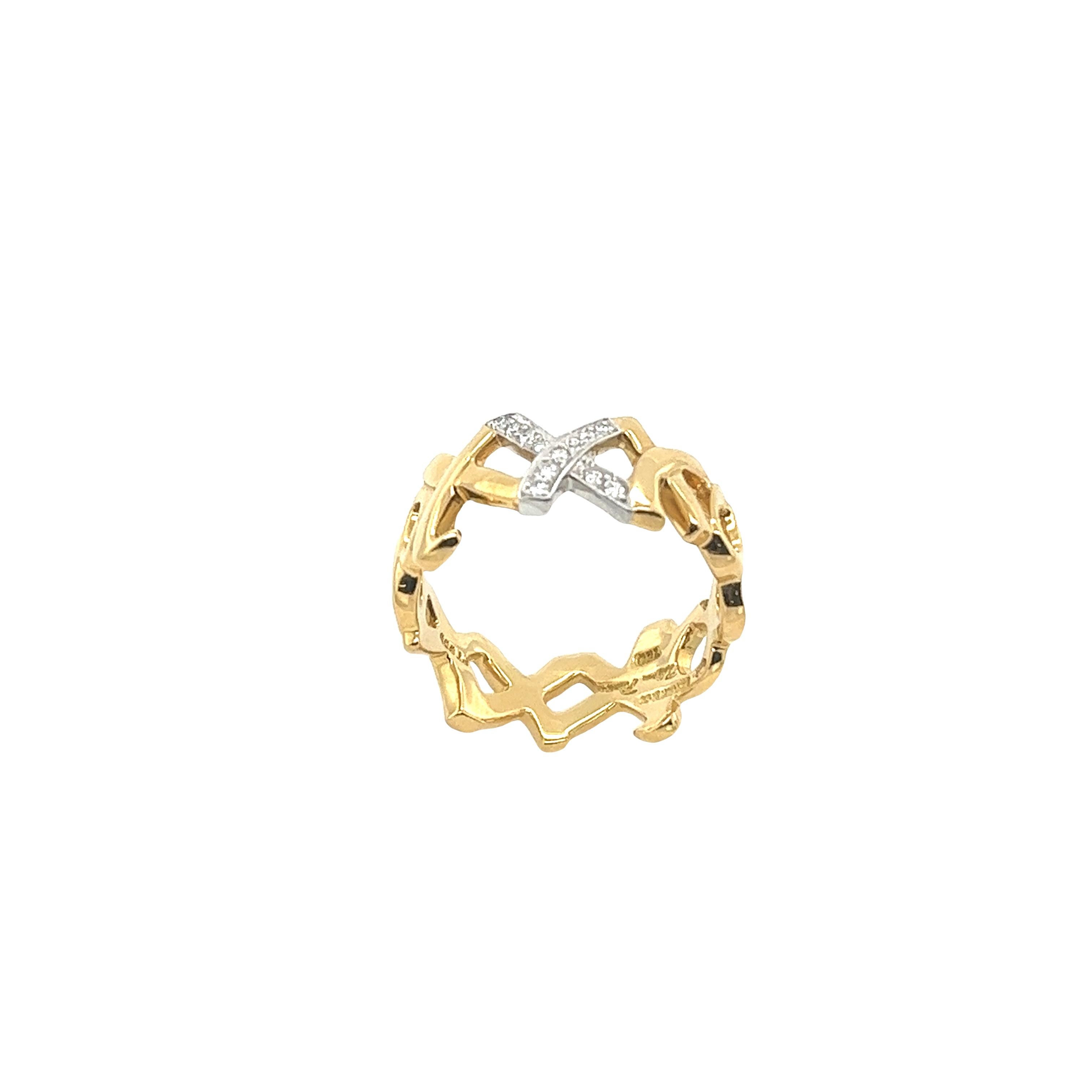 Tiffany & Co Paloma Picasso Vintage Diamantring aus 18 Karat Gelbgold mit Vintage-Diamantbesatz 1