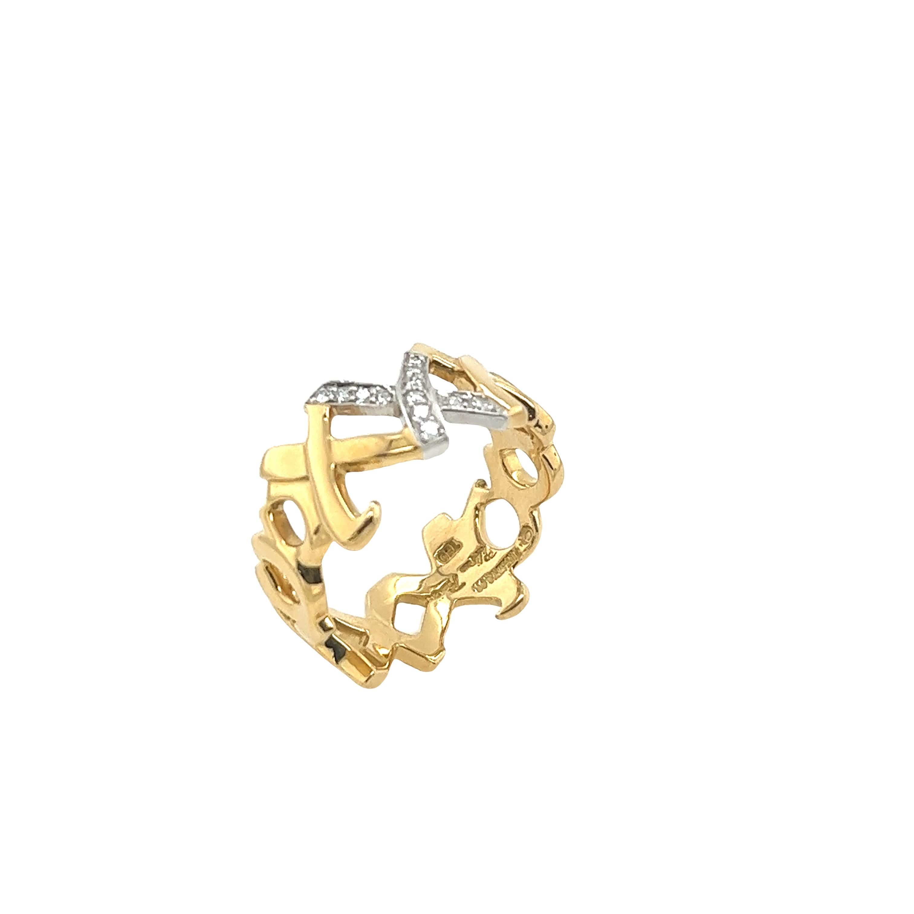 Tiffany & Co Paloma Picasso Vintage Diamantring aus 18 Karat Gelbgold mit Vintage-Diamantbesatz 2