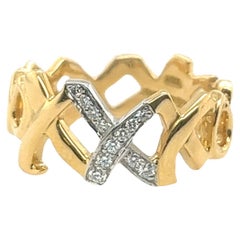 Tiffany & Co Paloma Picasso, bague vintage en or jaune 18 carats sertie de diamants