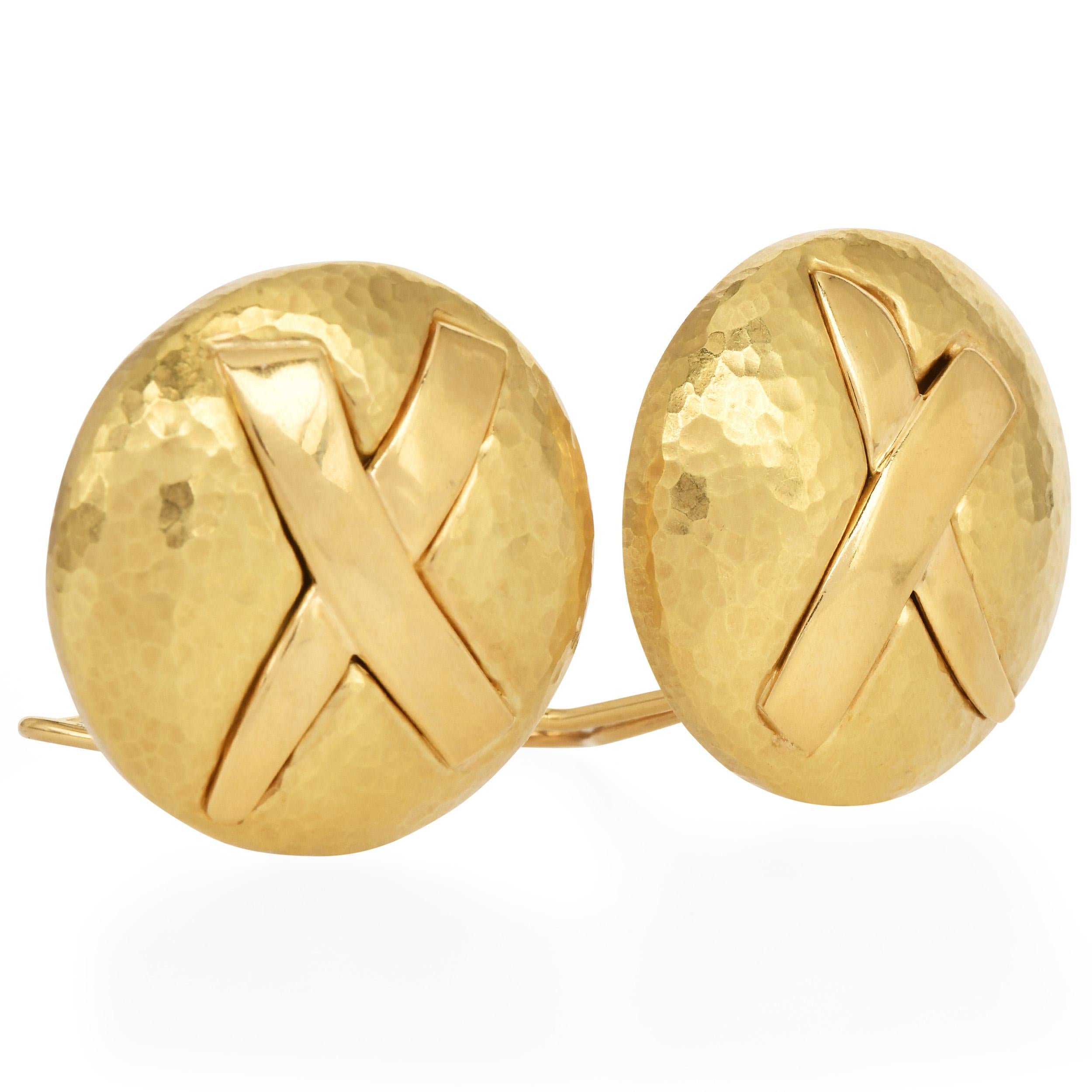 Tiffany & Co. Paloma Picasso Vintage Gold X Ohrclips Ohrringe im Angebot 1