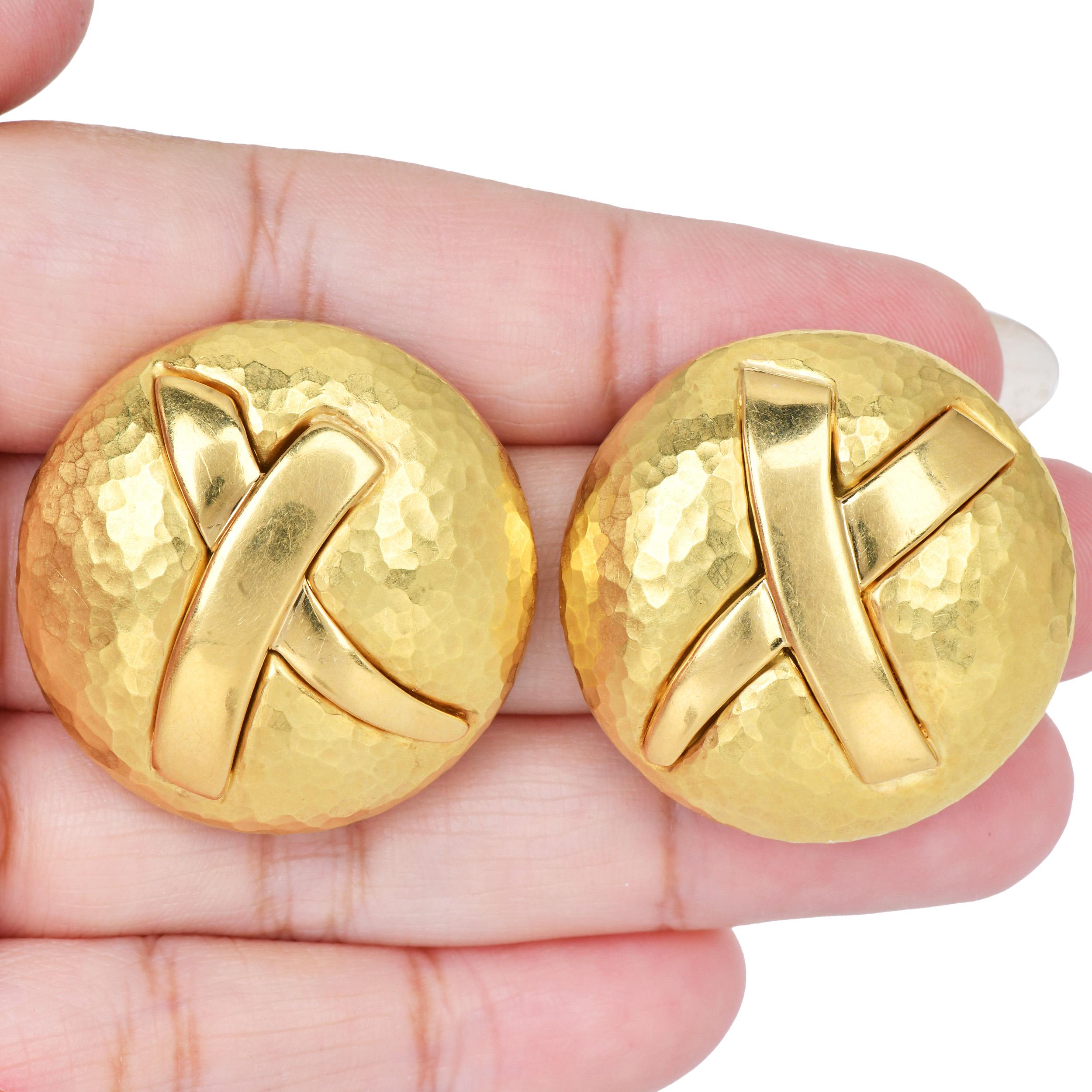 Tiffany & Co. Paloma Picasso Vintage Gold X Ohrclips Ohrringe im Angebot 2