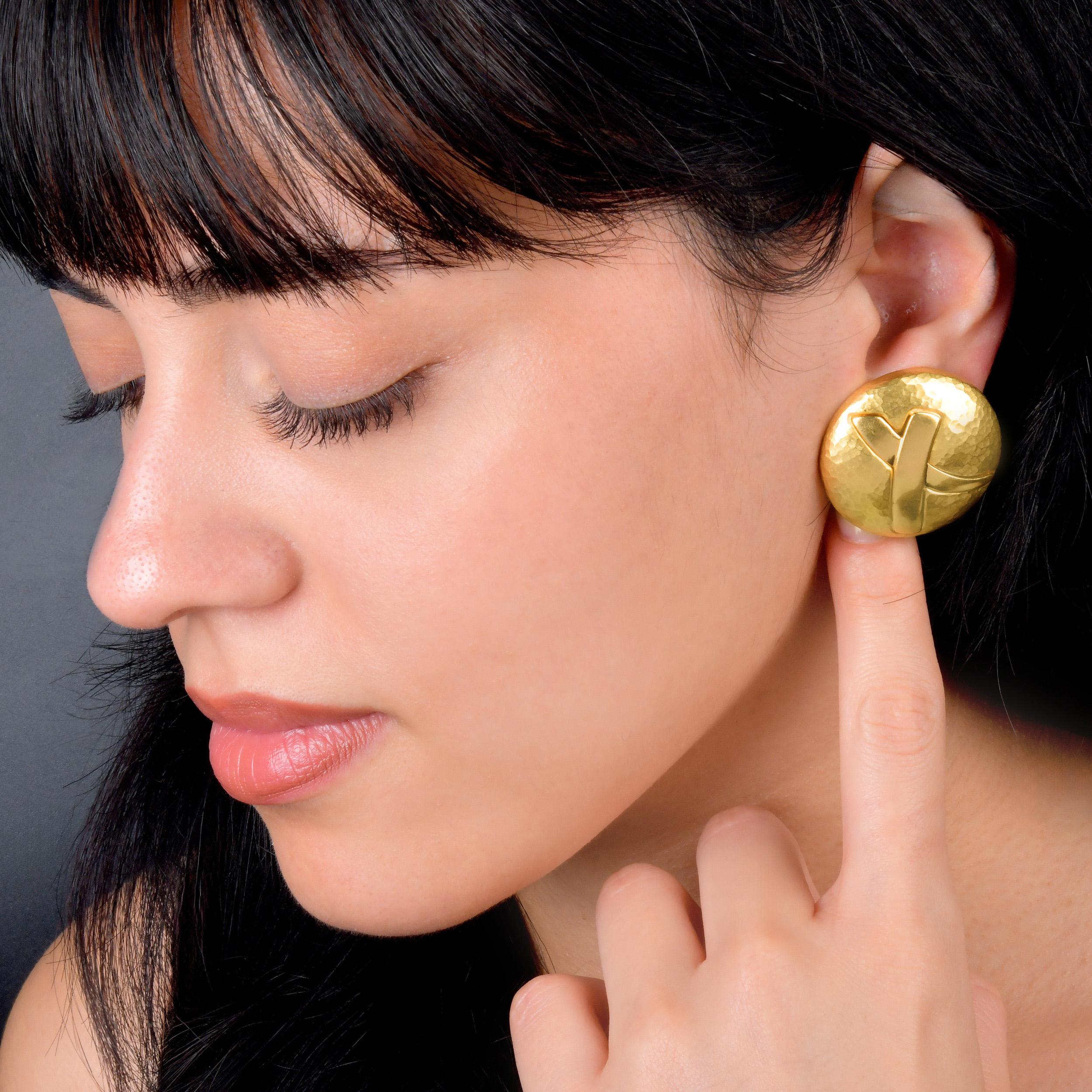 Tiffany & Co. Paloma Picasso Vintage Gold X Ohrclips Ohrringe im Angebot 4