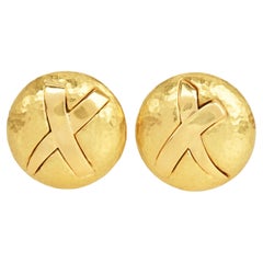 Tiffany & Co. Paloma Picasso Vintage Gold X Earclips earrings Tiffany & Co. Paloma Picasso Vintage Gold X Earclips earrings