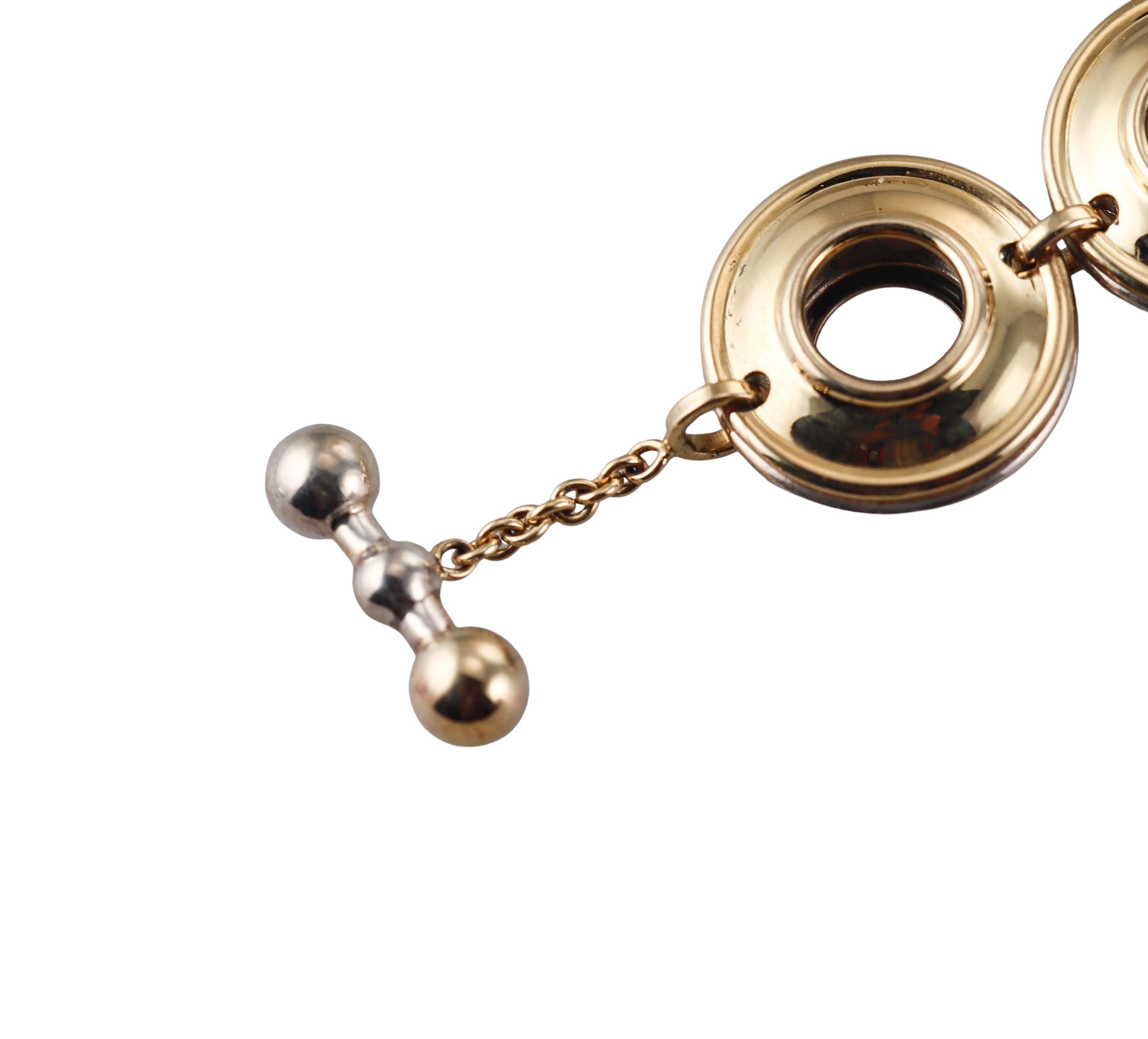 Tiffany & Co Paloma Picasso Vintage Reversible Gold Silver Link Bracelet Excellent état - En vente à New York, NY