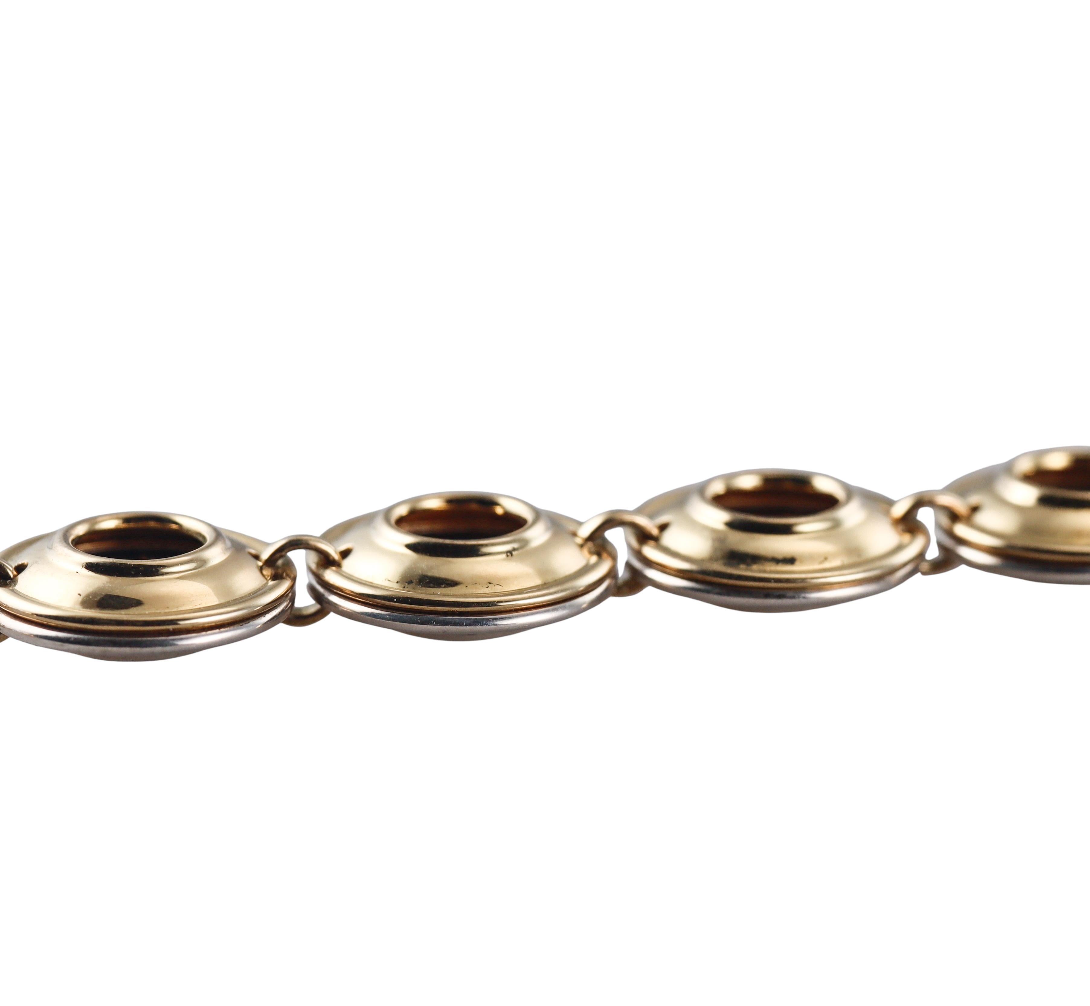 Tiffany & Co Paloma Picasso Vintage Reversible Gold Silver Link Bracelet Pour femmes en vente